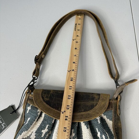 Myra Seeker Shoulder Bag Canvas Leather Brown - Picture 3 of 8